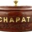 AYERAH ENTERPRISES Dry Sheesham Wood Handcarved Casserole Dish with Lid - Brown, Brass Golden (Big Size, 23.5X 23.5X 13.5) - 10 inch