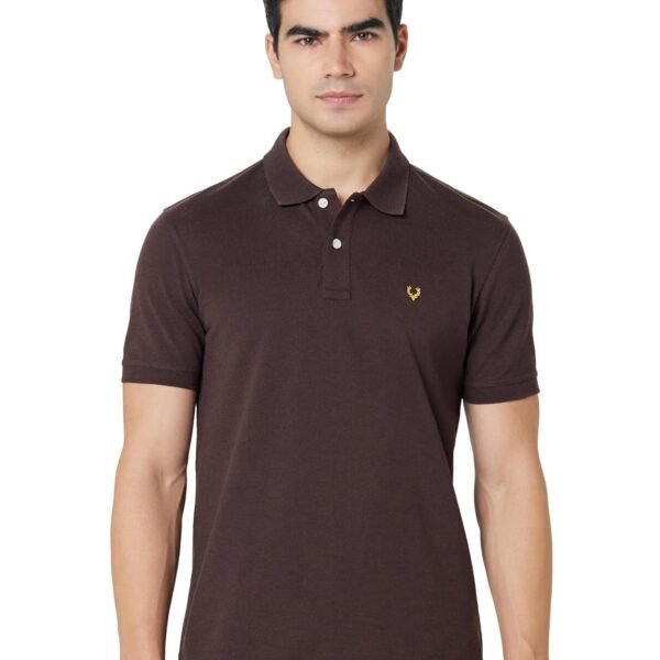 Allen Solly Men’s Polo T‑Shirt | Comfortable Rich Cotton Blend, Band Collar, Regular Fit | Stylish & Premium All Day Wear