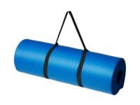 Amazon Basics 13mm Extra Thick NBR Yoga and Exercise Mat with Carrying Strap, Blue
