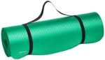 AmazonBasics 13mm Extra Thick Yoga and Exercise Mat with Carrying Strap, Green