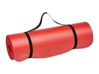 AmazonBasics Nitrile Butadiene Rubber 13mm Extra Thick Yoga | Exercise Mat with Carrying Strap | for Men & Women | Red