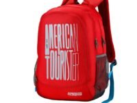 American Tourister Fizz 32L Red Backpack School Bag For Travel With Organizer Bottle Compartment Water Resistant Backpack For Unisex, Boys 4 Compartment Laptop Backpack For College Gift For Unisex