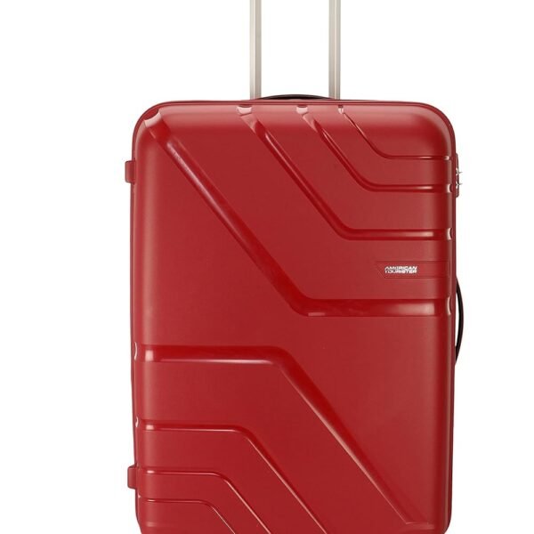 American Tourister Polypropylene 4 Wheels Trolley Bag for Travel | Upland Spinner 55 Cms Hardsided Small Cabin Luggage Bag | Suitcase for Travel | Trolley Bag for Travelling, Formula Red