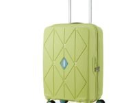American Tourister Qubiz | Cabin Trolley Bag (55 cm) | 360° 8 Wheel Travel Luggage | Hard Case Polypropylene Suitcase | Recessed Combination Lock | Lime & Turquoise