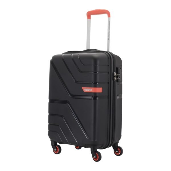 American Tourister Upland Sport 55 CM Small Carry-On Polypropylene (PP) Hard 4 Wheels Spinner Luggage/Suitcase/Trolley Bag for Travel (Black)