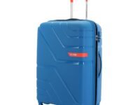 American Tourister Upland Sport 68 CM Medium Checkin Polypropylene (PP) Hard 4 Wheels Spinner Luggage/Suitcase/Trolley Bag for Travel (Mediterranian Blue)