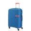 American Tourister Upland Sport 68 CM Medium Checkin Polypropylene (PP) Hard 4 Wheels Spinner Luggage/Suitcase/Trolley Bag for Travel (Mediterranian Blue)