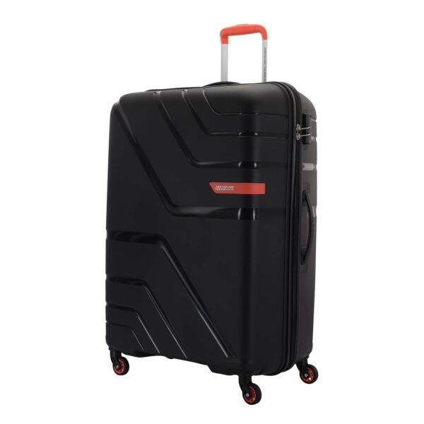 American Tourister Upland Sport 79 CM Large Checkin Polypropylene (PP) Hard 4 Wheels Spinner Luggage/Suitcase/Trolley Bag for Travel (Black)