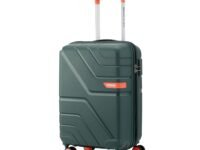 American Tourister Upland Sport | Cabin Trolley Bag (55 cm) | 360° 8 Wheel Travel Luggage | Hard Case Polypropylene Suitcase | Mounted Combination Lock | Forest Green