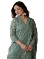 Arayna Women’s Cotton Printed Kurta Set with Pants & Dupatta | Elegant Ethnic Wear for Women | Floral Print | Comfortable Suit Set