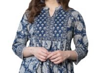 Arayna Women's Pure Cotton Paisley Printed Tunic Top – Comfortable Everyday Wear