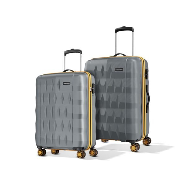 Aristocrat Comet 8 Wheel Set of 2 (Small+Medium) Hard Case Trolley Bag | Combination Lock | Tough and Durable Polycarbonate Luggage | 3 Year International Warranty | Suitcase for Travel | Grey