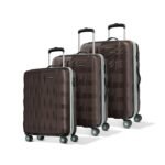 Aristocrat Comet 8 Wheel Set of 3 (Small+Medium+Large) Hard Case Trolley Bag | Combination Lock | Tough And Durable Polycarbonate Luggage| 3 Year International Warranty|Suitcase for Travel| Dark Brown