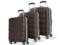 Aristocrat Comet 8 Wheel Set of 3 (Small+Medium+Large) Hard Case Trolley Bag | Combination Lock | Tough And Durable Polycarbonate Luggage| 3 Year International Warranty|Suitcase for Travel| Dark Brown