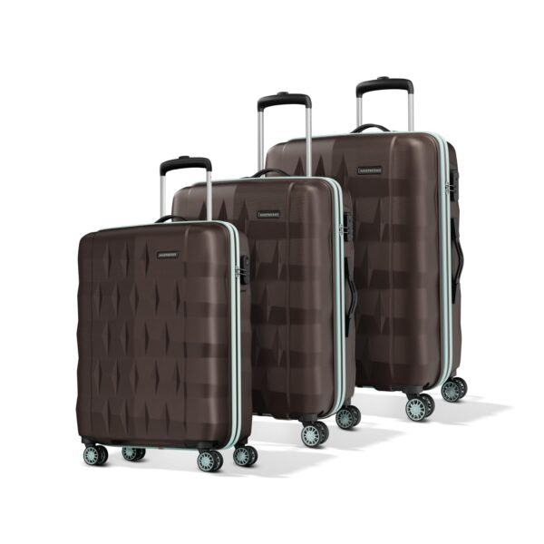 Aristocrat Comet 8 Wheel Set of 3 (Small+Medium+Large) Hard Case Trolley Bag | Combination Lock | Tough And Durable Polycarbonate Luggage| 3 Year International Warranty|Suitcase for Travel| Dark Brown