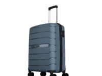 Aristocrat Liberty 8 Wheel Cabin (Small Size) Hard Case Trolley Bag, Lightweight Polypropylene Luggage, 58 CM, Combination Lock, Travel-Friendly, for Men & Women, 3-Yr Global Warranty, Spanish Blue