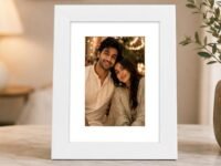 Art Street Synthetic White Table Photo Frame (6 inches x 8 inches, Matted to 4 x 6 Inches)