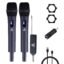 Audio Array AM-W32 UHF Dual Wireless Metal Microphones | Built-in Rechargeable Battery | 6–8 Hours Backup | 60M Range | Karaoke, DJ, Events, PA System | Echo & Volume Controls