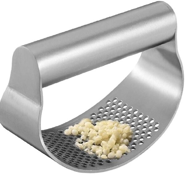 Baskety Garlic Press Stainless Steel Easy Squeeze Curved Garlic Mincer Press Rocker