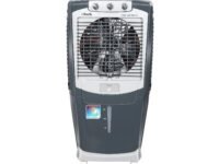 Bhaburly Burly Coolair Pro 75 Ltr Desert Portable Cooler With Anti Bacterial Honeycomb, Auto Refill Powerfull Motor With Auto Swing And 3 Speed Control And Low Power Consumption, Castor Wheel- Grey
