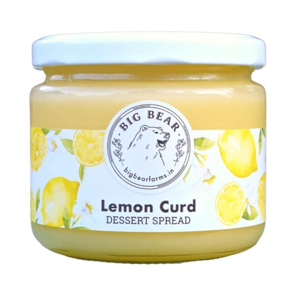 Big Bear Farms Lemon Curd Dessert Spread, 100% Natural, Contains Egg, No Artificial Preservatives, Homemade in Himachal, 315g, Pack of 1