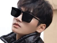 Black Retro Square Sunglasses/Goggles For Men's -UV Protected-Pack of 1