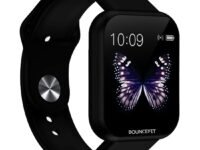 Bouncefit D20 Y68 Fitness Band Smart Watch for Men, Women, Boys, Girls, Kids – Single Touch Interface, Water Resistant, Workout Modes, Quick Charge Sports Smartwatch – Jet Black