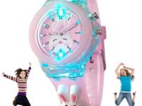 Brishti 3D Cartoon Character Multicolored Glowing Digital Light and Girl's Analogue Wrist Watch | Unique 3D Cute Cartoon Character on Strap | Soft Silicone Strap | Suitable for Age 3-12 Year Kids
