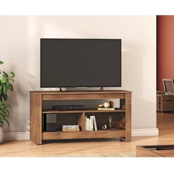 CASPIAN Engineered Wood Wooden TV Entertainment Unit (Wooden Brown) | 48 Inches TV Stand/Panel for Bedroom & Living Room with Storage | Media Console Table with 3 Shelves for Set Top Box & Decor