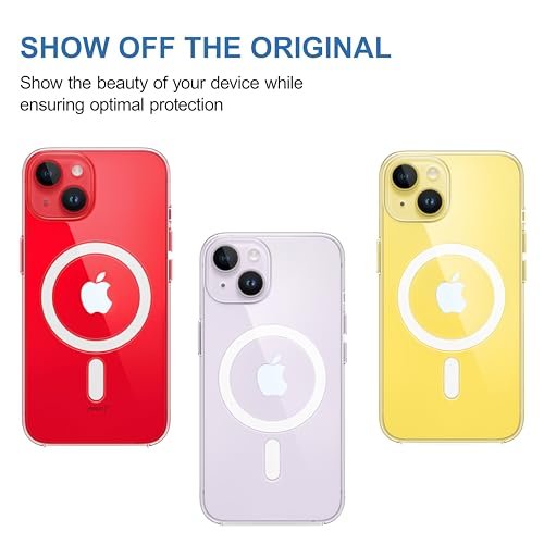 CEDO Magfit Cover for iPhone 13/14 | Mag-Safe Wireless Charging | Designed with Magnetic Lock Shockproof Phone Bumper Transparent Back Case Cover (Transparent)
