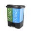 CELLO Duo 2-in-1 Pedal Dustbin (35 L), Green & Blue | Wet & Dry Waste Segregation with Lid and Detactable Plastic Bin | For Home, Kitchen, Office, Garden