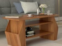 COUCH CULTURE Smash Engineered Wood Coffee Table | Center Table for Living Room | Tea Table,Center Table with Storage for Drawing Room and Office| Finish Color - Leon Teak |1 Year Warranty
