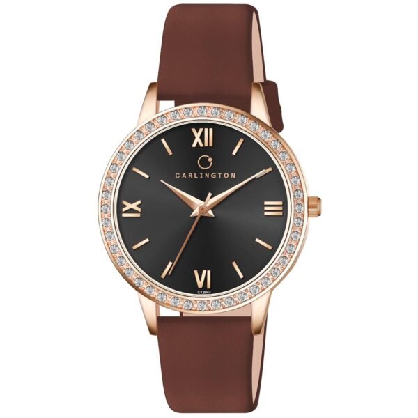 Carlington Iconic Analog Watches for Women with Premium Leather Strap - CT 2042