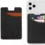 ClickCase Unisex Adult Grainy Leather Metro, Credit Card Holder For Back Of Mobile Phone Or Case, Adhesive Sleeves Stick On Pocket Wallet Case For Iphone 13 Pro (Black)