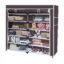Collapsible Portable Foldable Wardrobe Storage Shelves Organizer for Clothes Racks Fabric Almirah Non Rustable Iron (12 Layer, Brown) Storage Unit