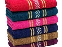 Cotton 390 GSM Hand Towel Set of 6, 13 X 21 inches for Men, Women, Home Use, Gym, Wash Basin, Kitchen | Soft, Absorbent, Quick Dry, Small Size Towels, Travel Friendly | Multicolor