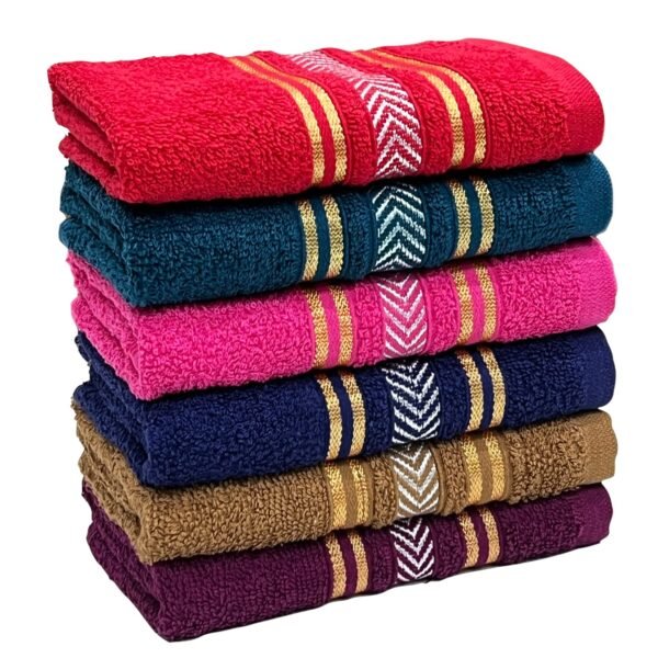 Cotton 390 GSM Hand Towel Set of 6, 13 X 21 inches for Men, Women, Home Use, Gym, Wash Basin, Kitchen | Soft, Absorbent, Quick Dry, Small Size Towels, Travel Friendly | Multicolor