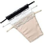 Cotton Clip On Camisole for Women Mock Lace Cleavage Cover Deep Neck Cover Up Inner Cami Secret Slip Insert for Tops Dresses Saree Blouses Breathable Free Size Set of 3
