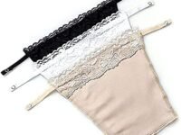 Cotton Clip On Camisole for Women Mock Lace Cleavage Cover Deep Neck Cover Up Inner Cami Secret Slip Insert for Tops Dresses Saree Blouses Breathable Free Size Set of 3