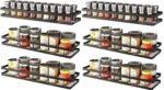 Craftize Mstore Pack of 6 Wall-Mounted Spice Rack Organizers – Black Iron Floating Shelves for Pantry & Kitchen Storage, Hanging Seasoning Organizer for Spice Jars & Bathroom (16 x 5 x 3 Inches)