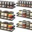 Craftize Mstore Pack of 6 Wall-Mounted Spice Rack Organizers – Black Iron Floating Shelves for Pantry & Kitchen Storage, Hanging Seasoning Organizer for Spice Jars & Bathroom (16 x 5 x 3 Inches)