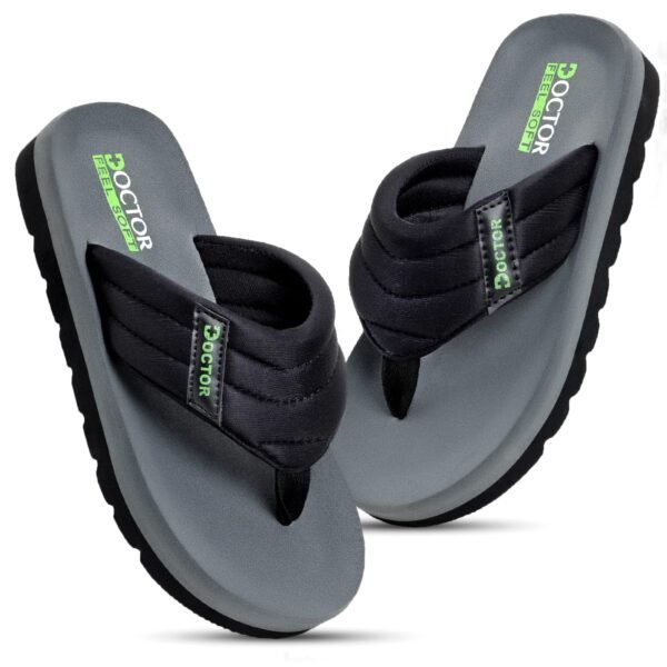 Cushioned Flip Flops for Men | Padded Fabric Strap Thong Slippers | Lightweight Anti-Slip EVA Sole Everyday Wear Footwear