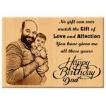 Customized Wooden Picture Frame Best Birthday Gift For Dad From Daughter (7x5 Inches, Wood), Tabletop Rectangular