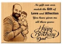 Customized Wooden Picture Frame Best Birthday Gift For Dad From Daughter (7x5 Inches, Wood), Tabletop Rectangular