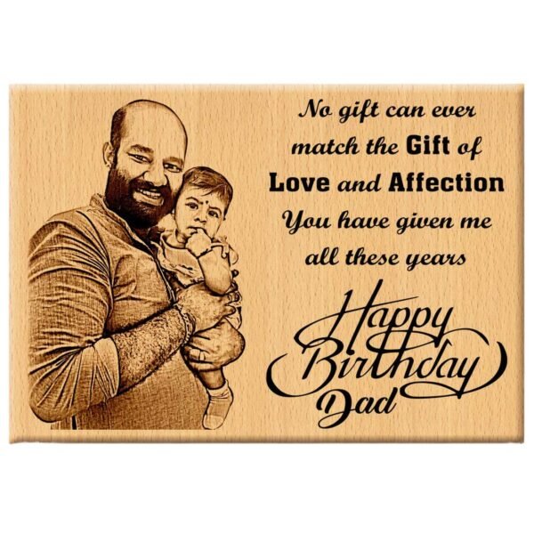 Customized Wooden Picture Frame Best Birthday Gift For Dad From Daughter (7x5 Inches, Wood), Tabletop Rectangular