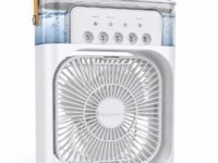 DRUMSTONE(Your Summer Comfort Shield | 5 Year warranty Included) Portable Air Cooler Fan Rechargeable Personal Cooling with Water Mist Humidifier for Home Office Travel USB Powered 3-Speed Cooling