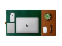 DailyObjects Turf 2.0 Desk Mat | Super Smooth Felt for Gaming Home and Office | Vegan Leather | Work from Home Solution for Laptop Keyboard and Mouse | Reversible Anti Slip Water Resistant - Green