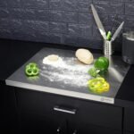 Darkpyro Large Countertop Stainless Steel Chopping Board for Kitchen,Fruit and Vegetable Cutting & Chopping Board (Pack of 1)