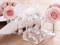 Deco-Mate Acrylic Napkin Rings Bud Vase Flower Holder – Clear - Table Décor, 2-in 1 (Bulk Set) (4)