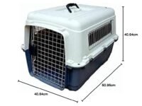 Dog Trust Heavy Duty Pet Travel Cage - Plastic Flight Cage for Pets (Blue & White - 24 Inch)